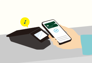 音が鳴るまでスマホをタッチすれば、お支払い完了！ イメージ