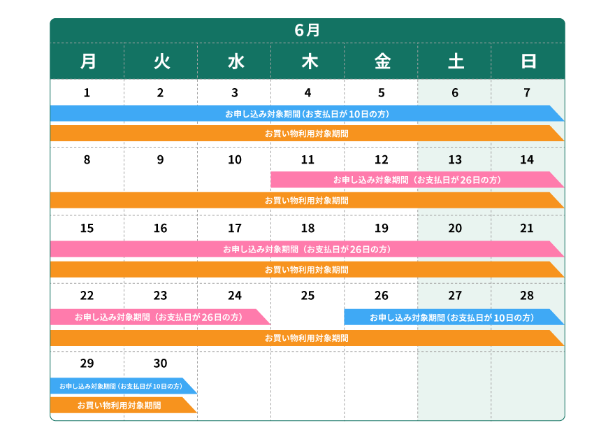 カレンダー6月 イメージ