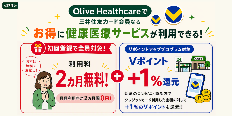 三井住友カード利用者限定のヘルスケアサービス【Olive Healthcare】
