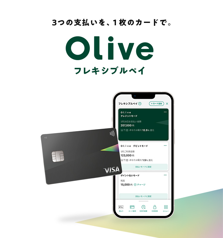 3つの支払いを1枚のカードで。oliveフレキシブルペイ