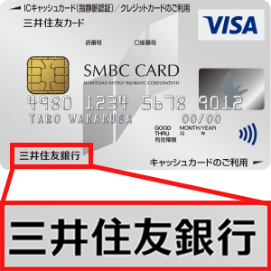三井住友銀行と記載された カード