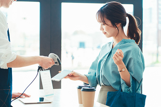 スマホのタッチ決済 実際のレジの様子