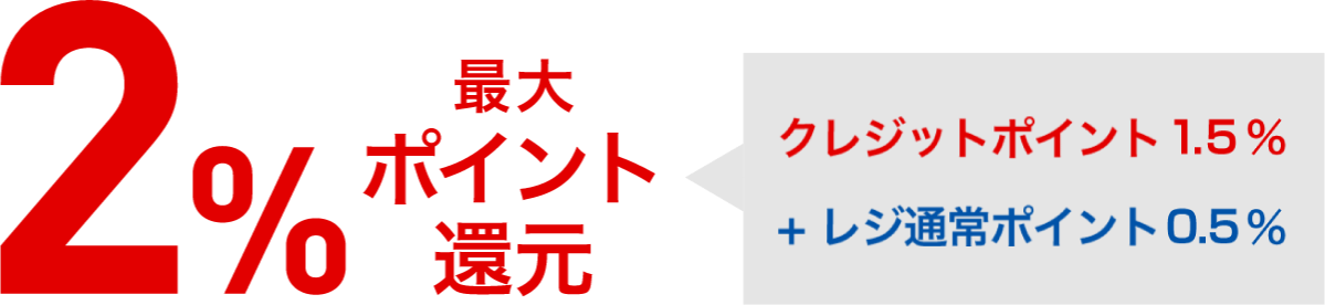 2%最大ポイント還元