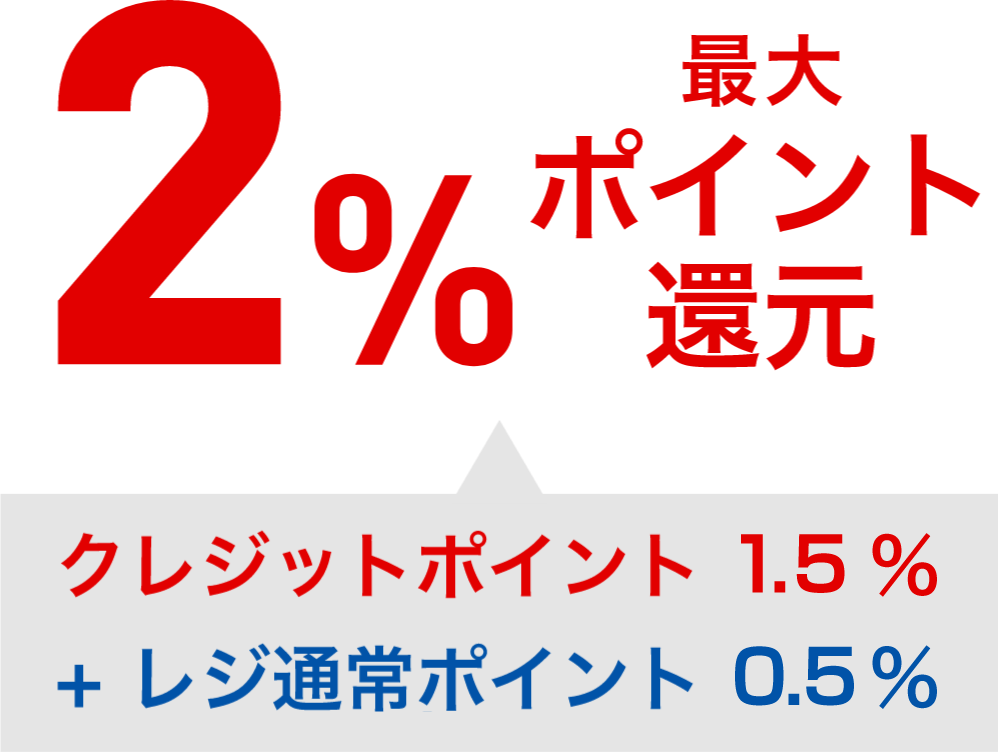 2%最大ポイント還元