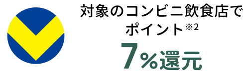 対象のコンビニ飲食店でポイント7％還元