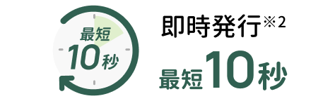 即時発行最短10秒