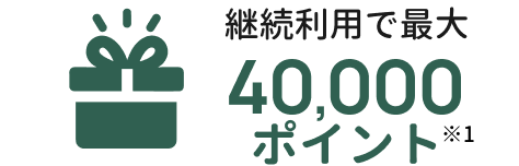 継続利用で最大40,000ポイント