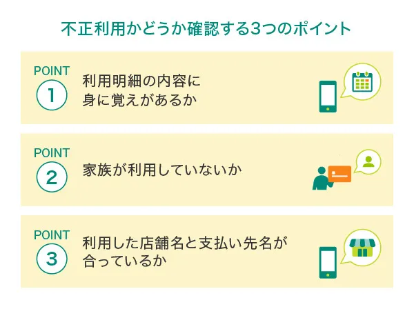 不正利用かどうか確認する3つのポイント