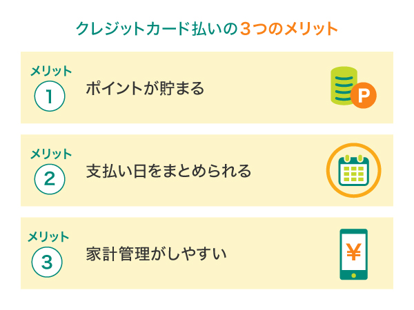 クレジットカード払いの3つのメリット