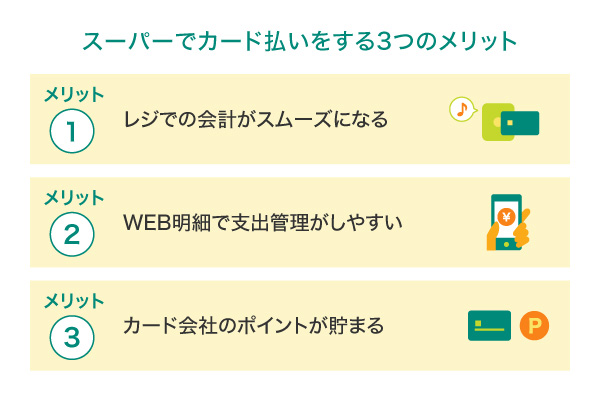 スーパーでカード払いをする3つのメリット