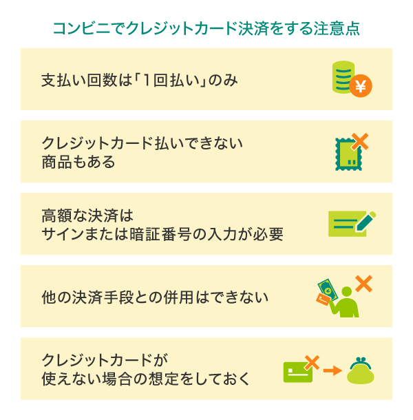 コンビニでクレジットカードを使う際の注意点