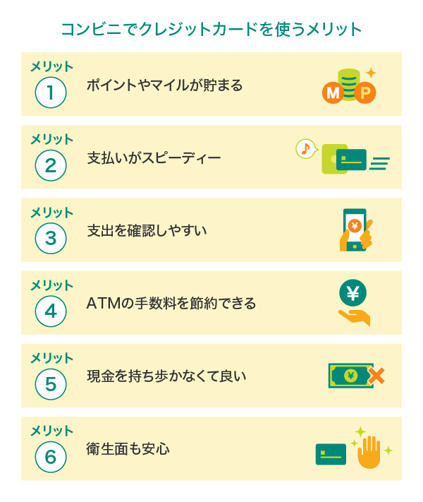 コンビニでクレジットカード払いをするメリット