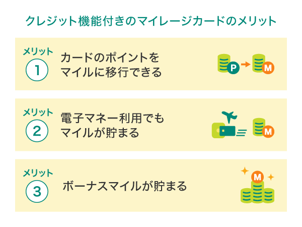 クレジット機能付きのマイレージカードを持つメリット