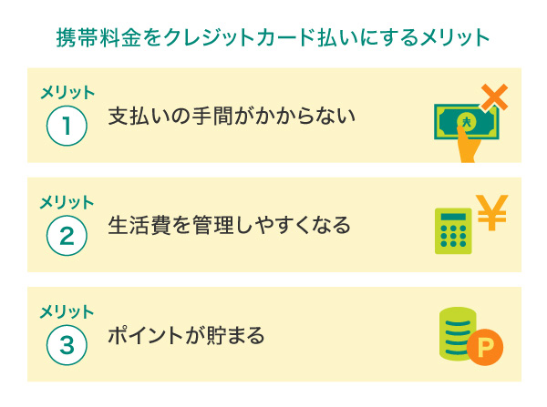 携帯料金をクレジットカード払いにするメリット