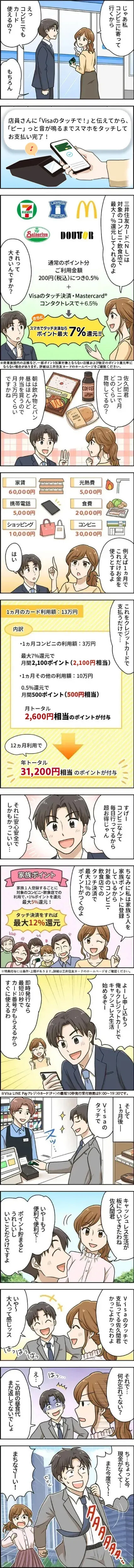 クレジットカードでお会計をする男性 漫画