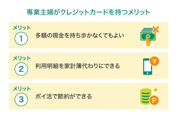 専業主婦がクレジットカードを持つメリット