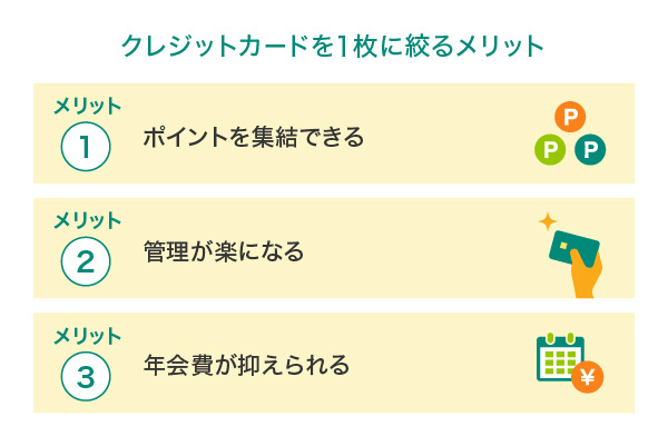 クレジットカードを1枚に絞るメリット