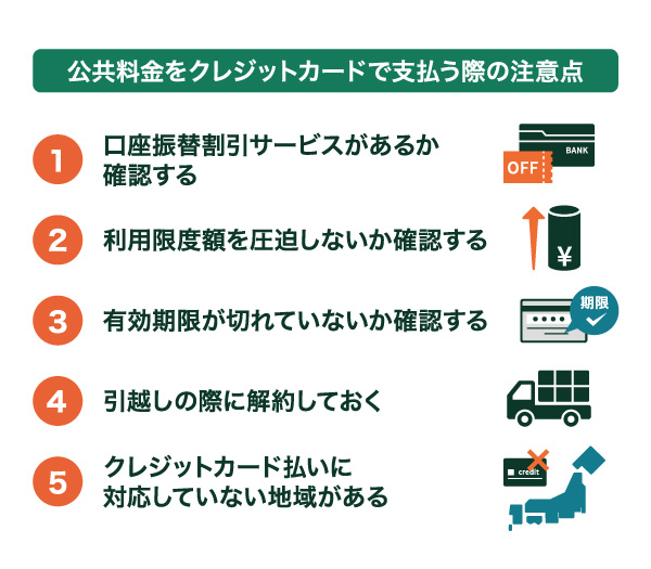 公共料金をクレジットカードで支払う場合の注意点
