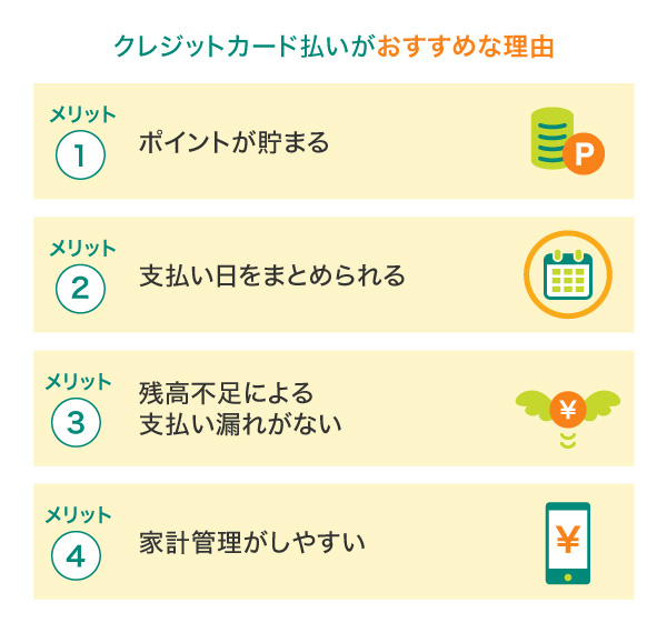 クレジットカード払いがおすすめな理由