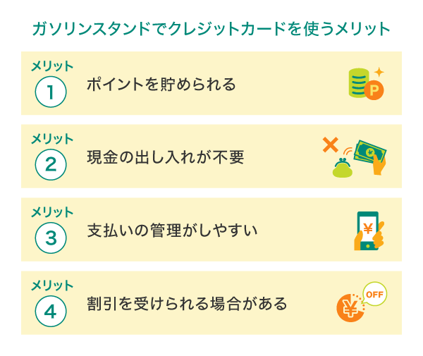 ガソリンスタンドでクレジットカードを使うメリット
