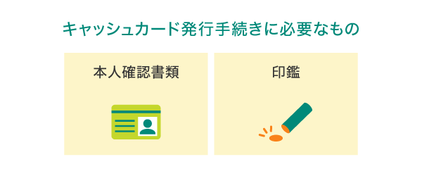 キャッシュカード発行に必要になるもの