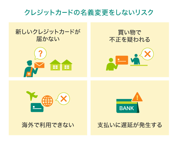 クレジットカードの名義を変更しないリスク