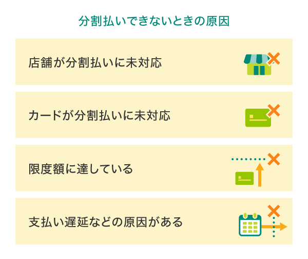 分割払いができないときの原因と対処方法