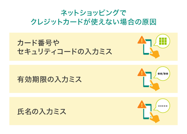 ネットショッピングでクレジットカードが使えない場合の原因と対処法