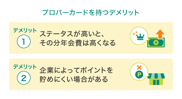プロパーカードを持つデメリット