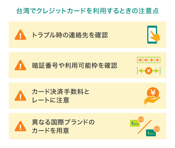 台湾でクレジットカードを利用するときの注意点