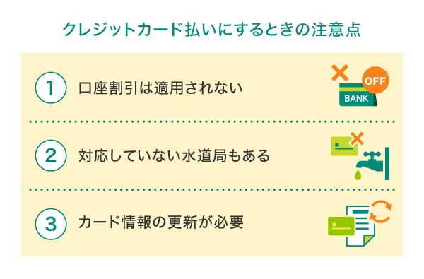 水道料金をクレジットカードで支払うときの注意点