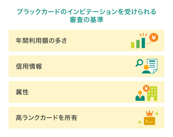 ブラックカードのインビテーションを受けられる審査の基準