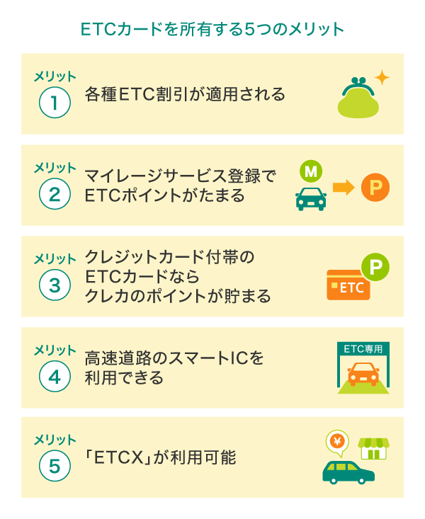 ETCカードを所有する5つのメリット