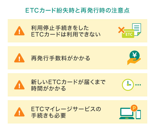ETCカードの紛失時と再発行時の注意点