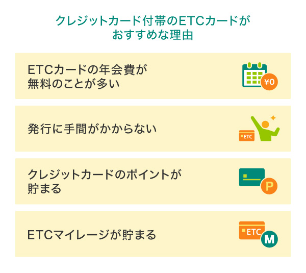 クレジットカード付帯のETCカードがおすすめな理由