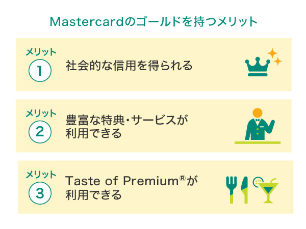Mastercardのゴールドを持つメリット