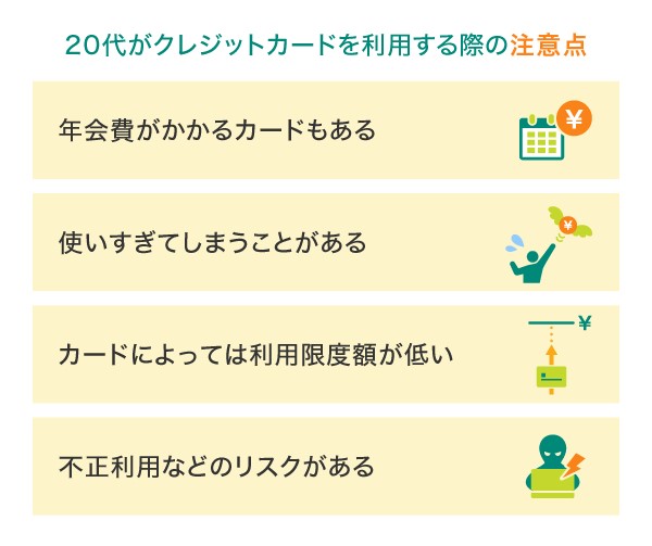 20代がクレジットカードを利用する際の注意点