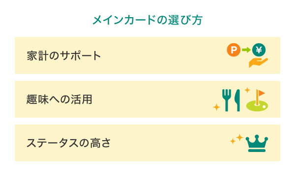 メインカードはどう選ぶ？