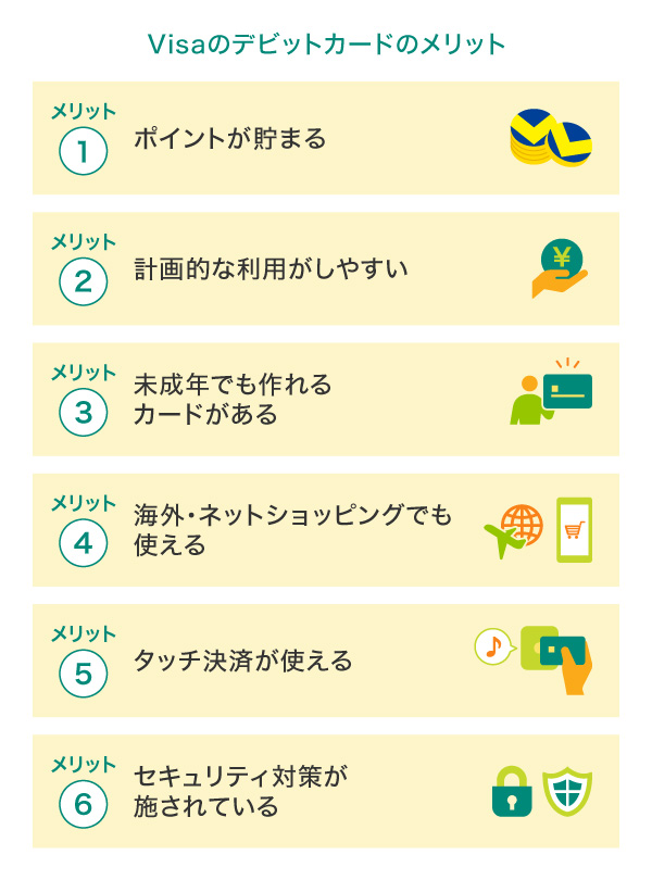 Visaのデビットカードのメリット