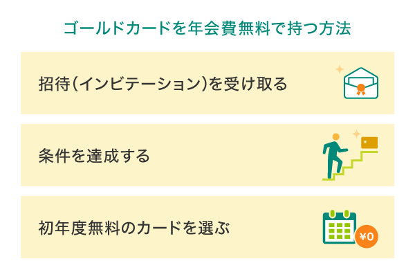 ゴールドカードを年会費無料で持つ方法