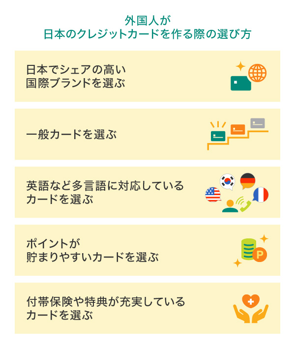 外国人が日本のクレジットカードを作る際の選び方