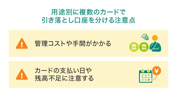 用途別に複数のカードで引き落とし口座を分ける注意点