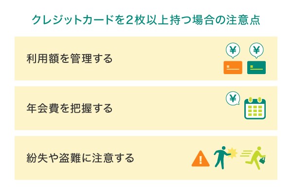 クレジットカードを2枚以上持つ場合の注意点