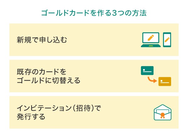 ゴールドカードを作る3つの方法