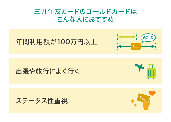 三井住友カードのゴールドカードはこんな人におすすめ！