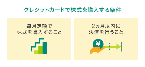 株式投資をクレジットカード決済する条件