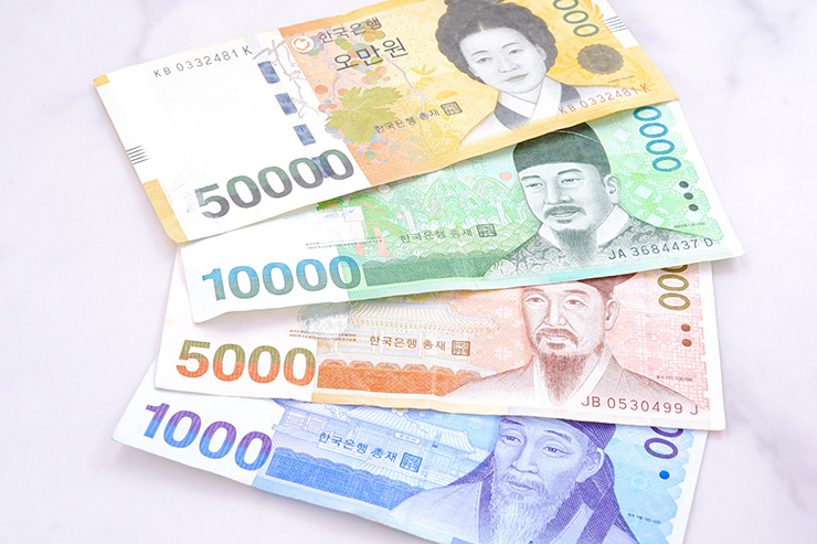 韓国で使われる現金の種類（紙幣）