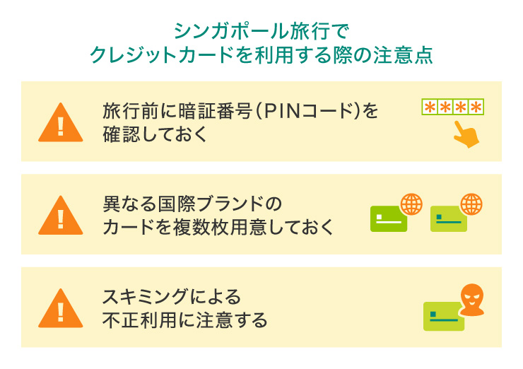 シンガポール旅行でクレジットカードを利用する際の注意点