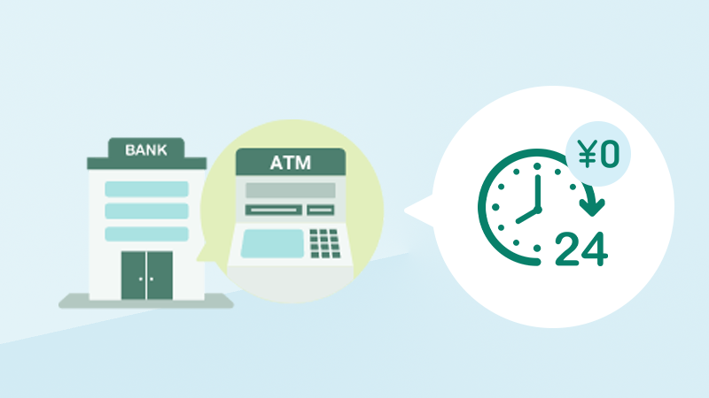 本支店ATM 24時間手数料無料 イメージ