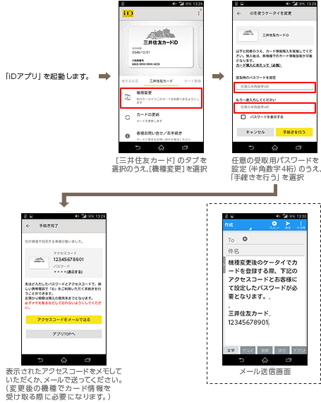 カード情報の預け入れ(変更前の機種でのお手続き)イメージ